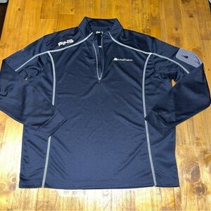 Ping men's 1/4 zip golf pullover Arrived Outdoors logo XL navy blue